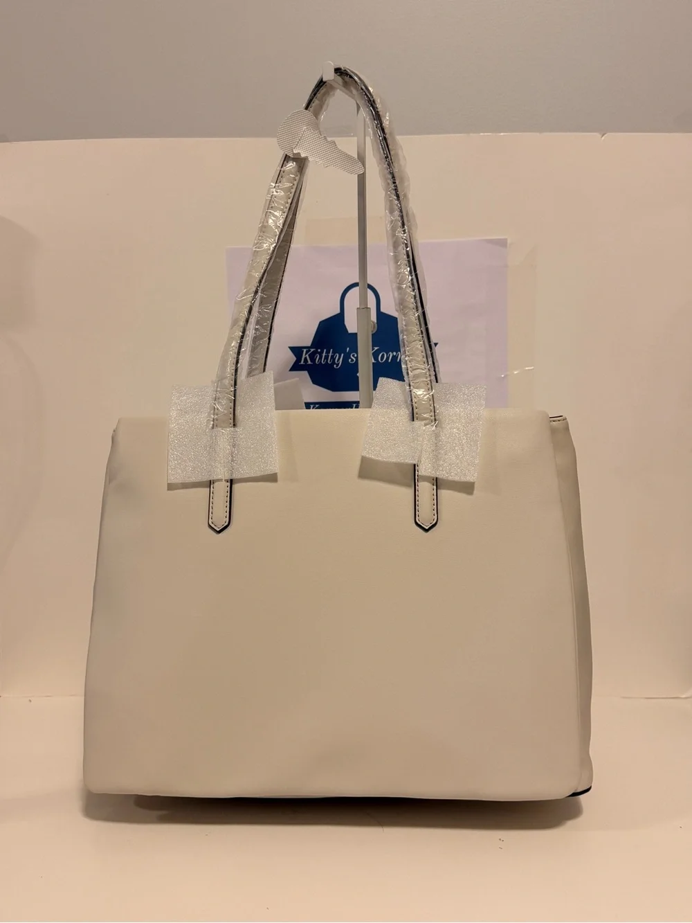 NWT Nine West Off White Eris Tote Bag – Vegan Leather Elegant Women's Handbag